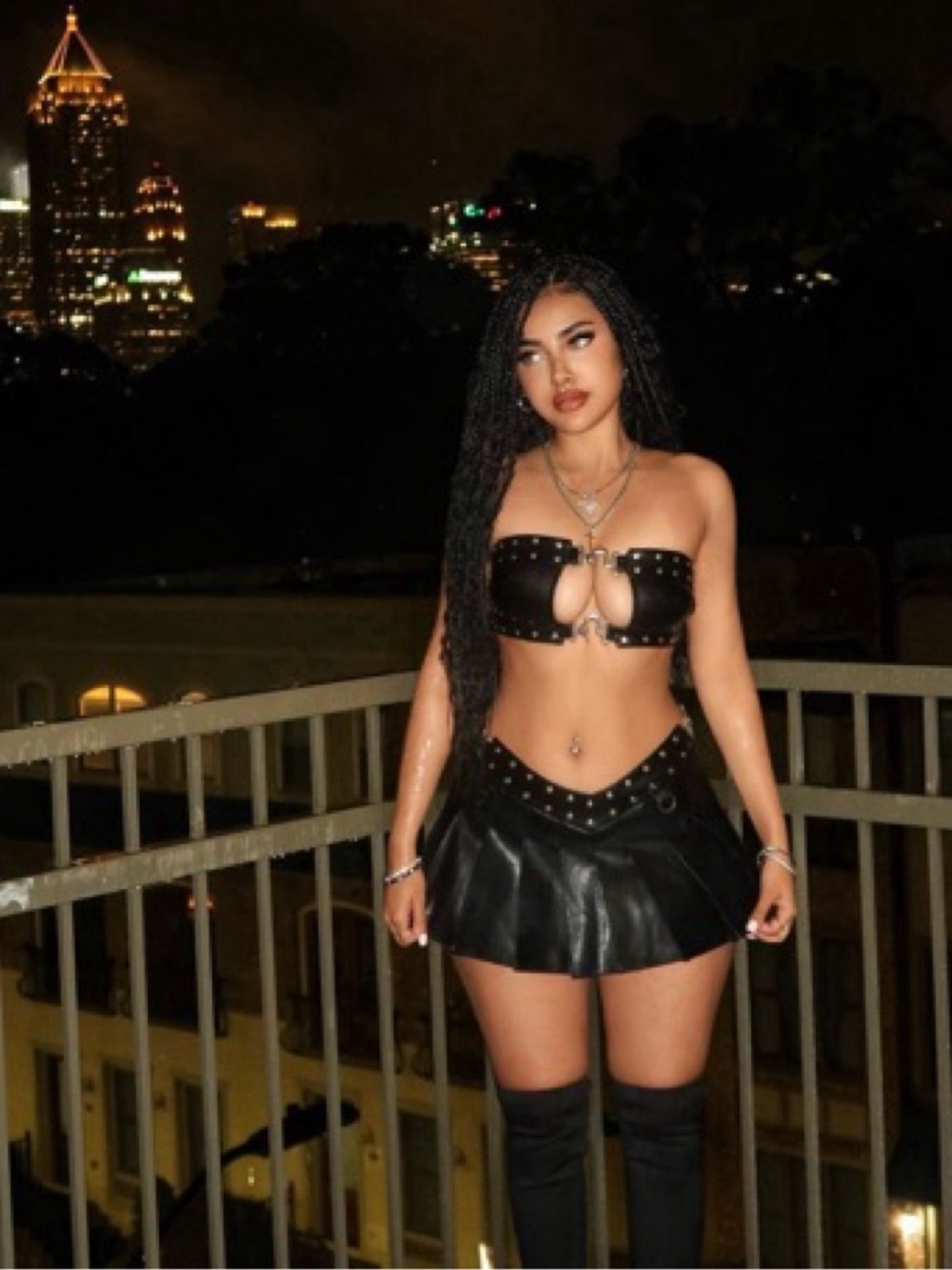 I.AM.GIA Seraphina Studded Harness Crop Top Black XXS NWT